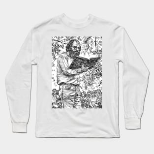 ALLEN GINSBERG reading - ink portrait .1 Long Sleeve T-Shirt